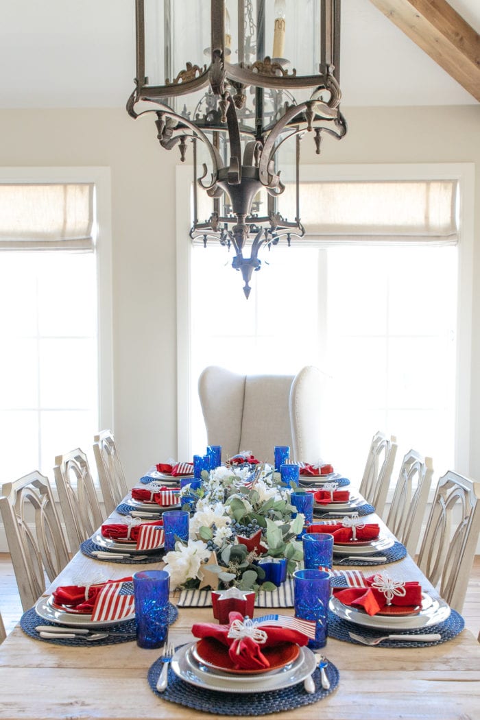 Red, White, and Blue Patriotic Tablescape