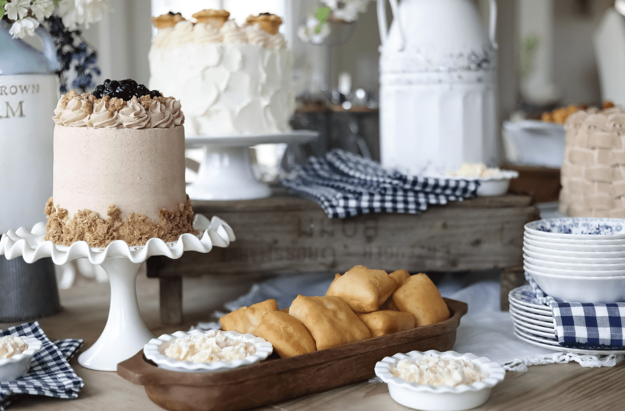 Dessert buffet with sweets and Pioneer Day pie