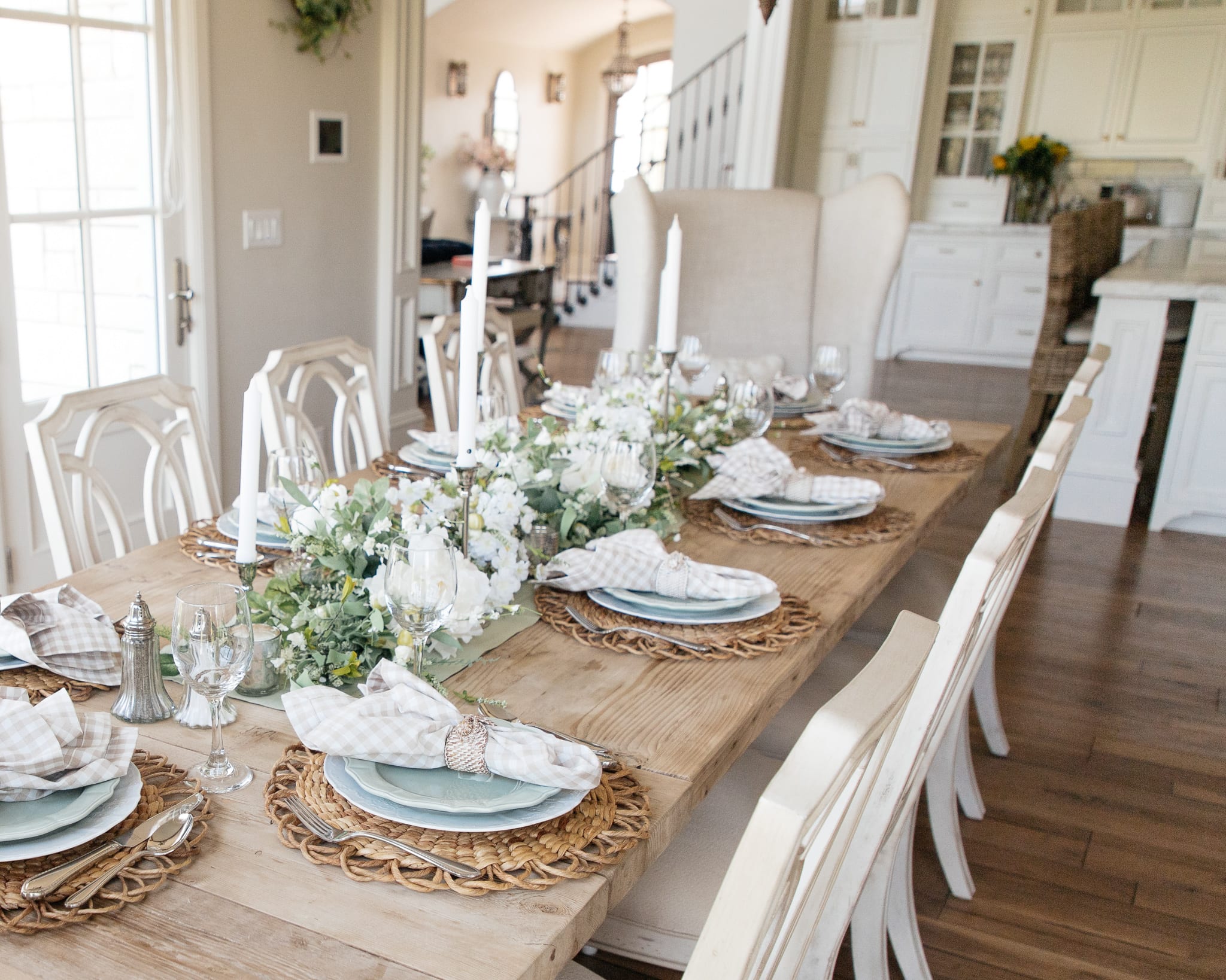 tablescape sage green white