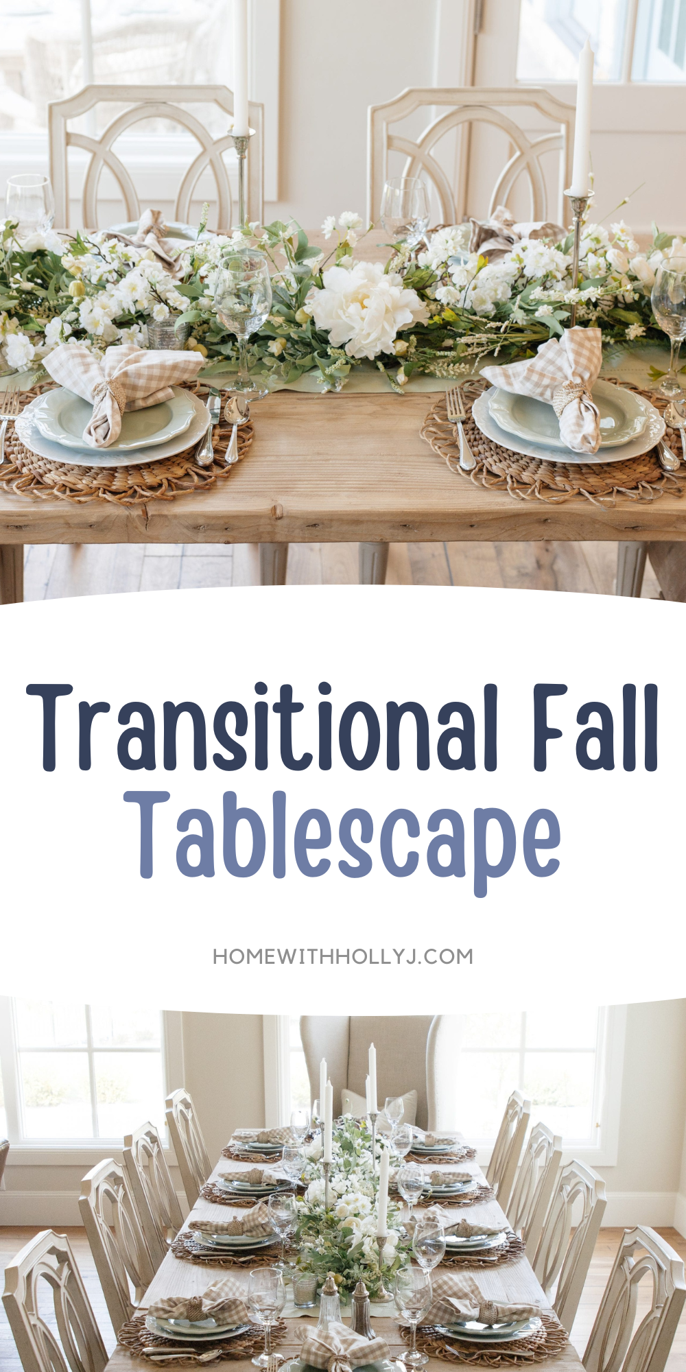 Sage Green and White Fall Transitional Tablescape