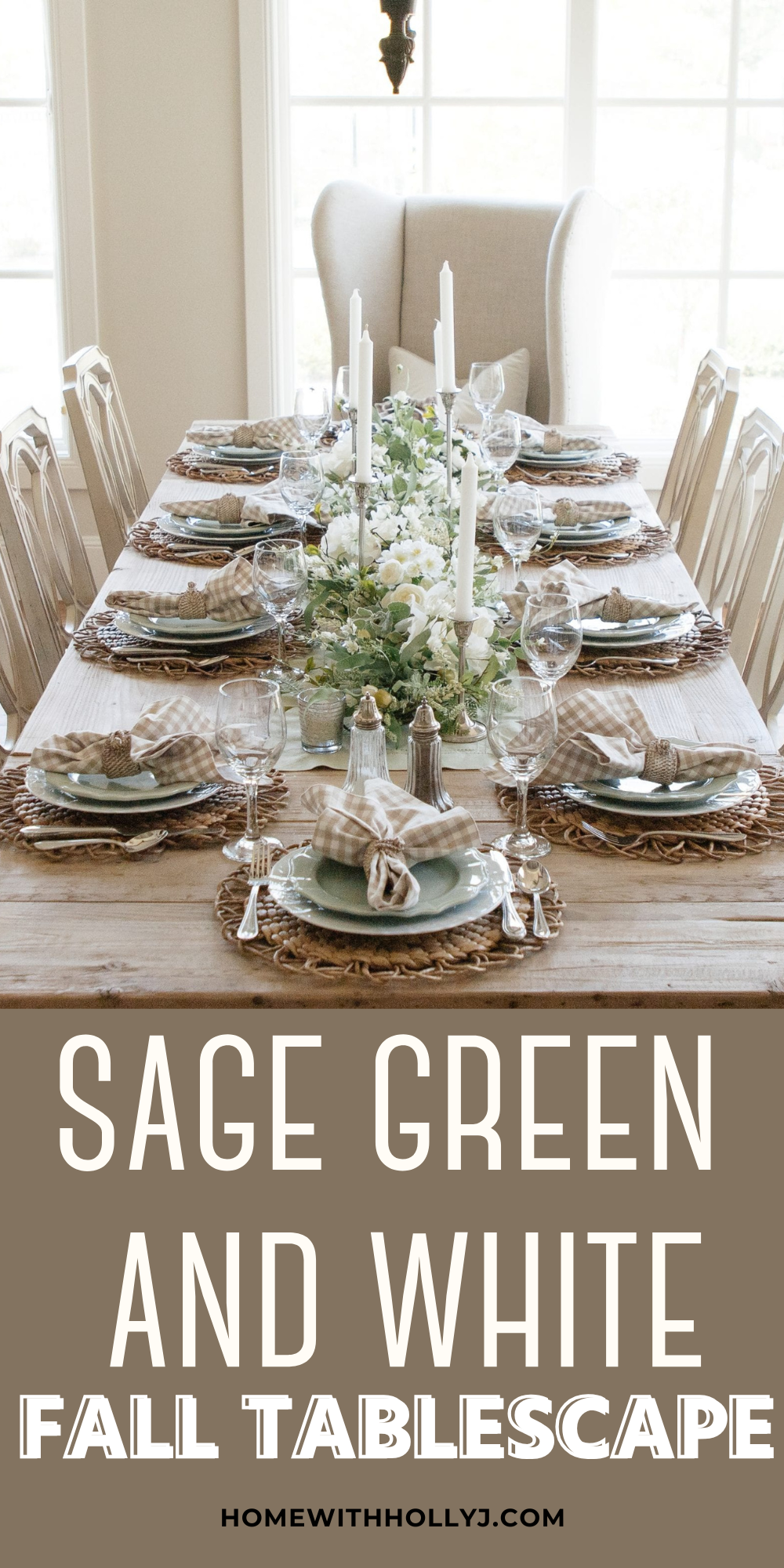 Sage Green and White Fall Transitional Tablescape