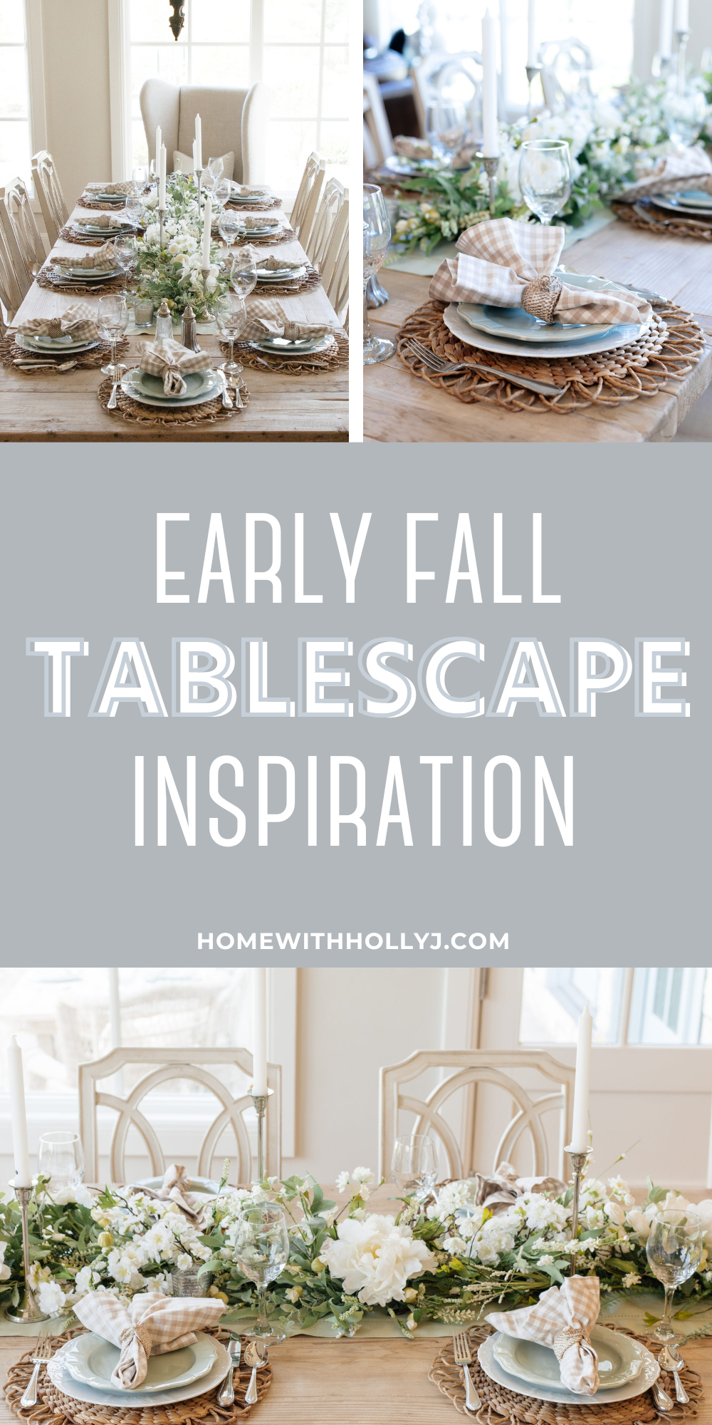 Sage Green and White Fall Transitional Tablescape