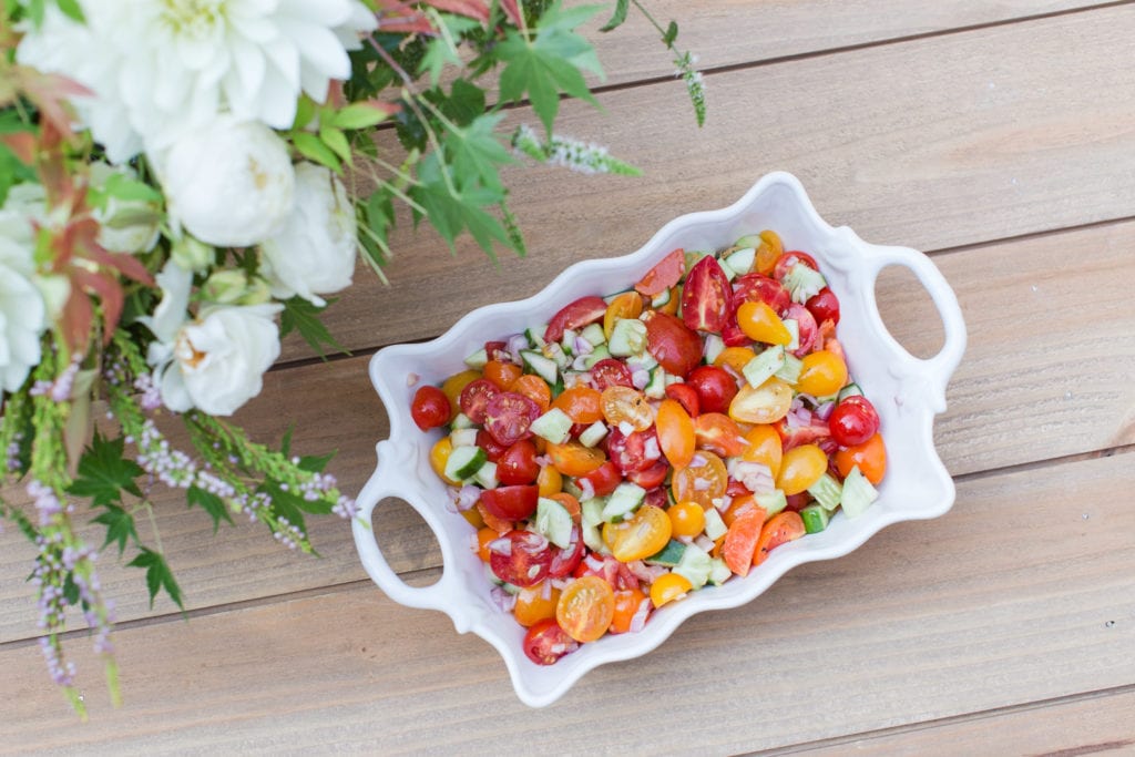 fresh tomato cucumber salad appetizer side dish