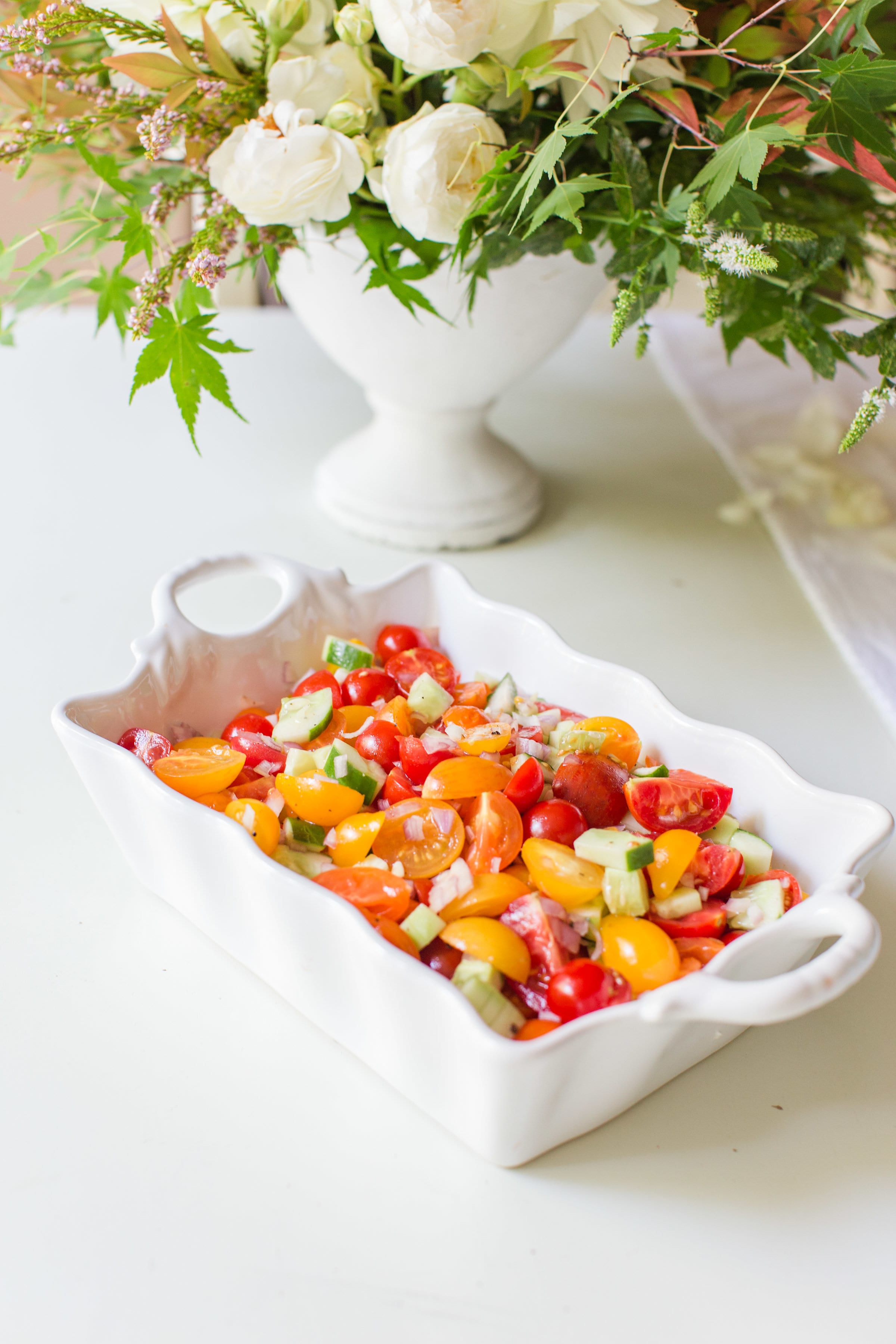 fresh tomato cucumber salad appetizer side dish 