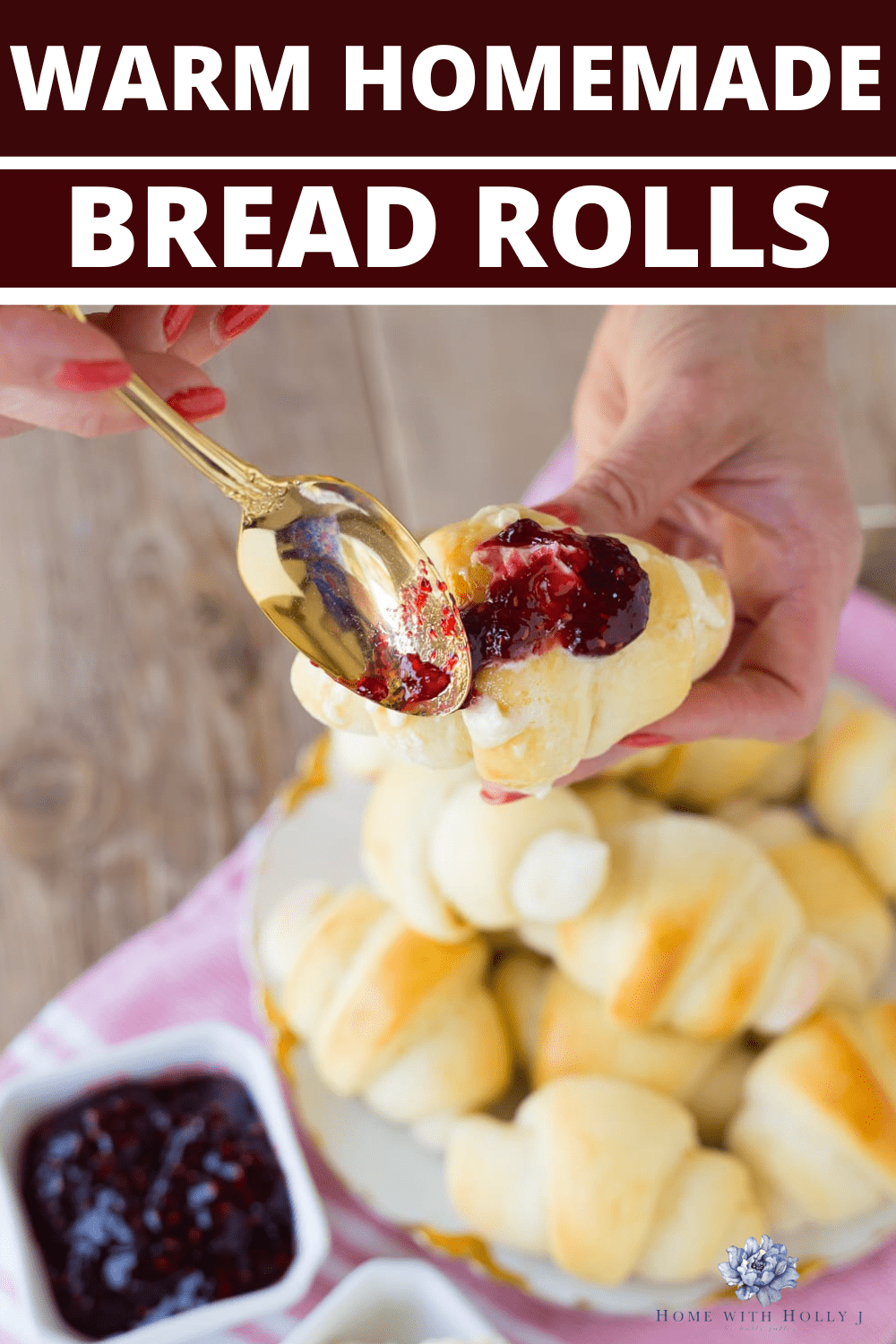 Sharing my family's favorite warm homemade rolls recipe and how to make these delicious rolls with butter and jam. Get the recipe here.