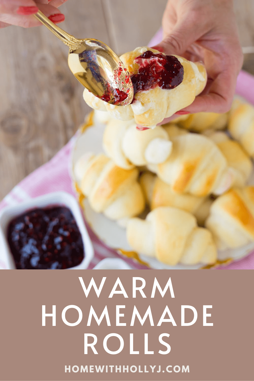 Sharing my family's favorite warm homemade rolls recipe and how to make these delicious rolls with butter and jam. Get the recipe here.