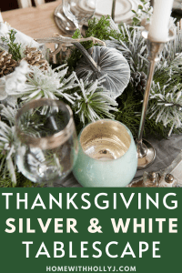 Elegant Thanksgiving Tablescape | Silver And White Table Setting