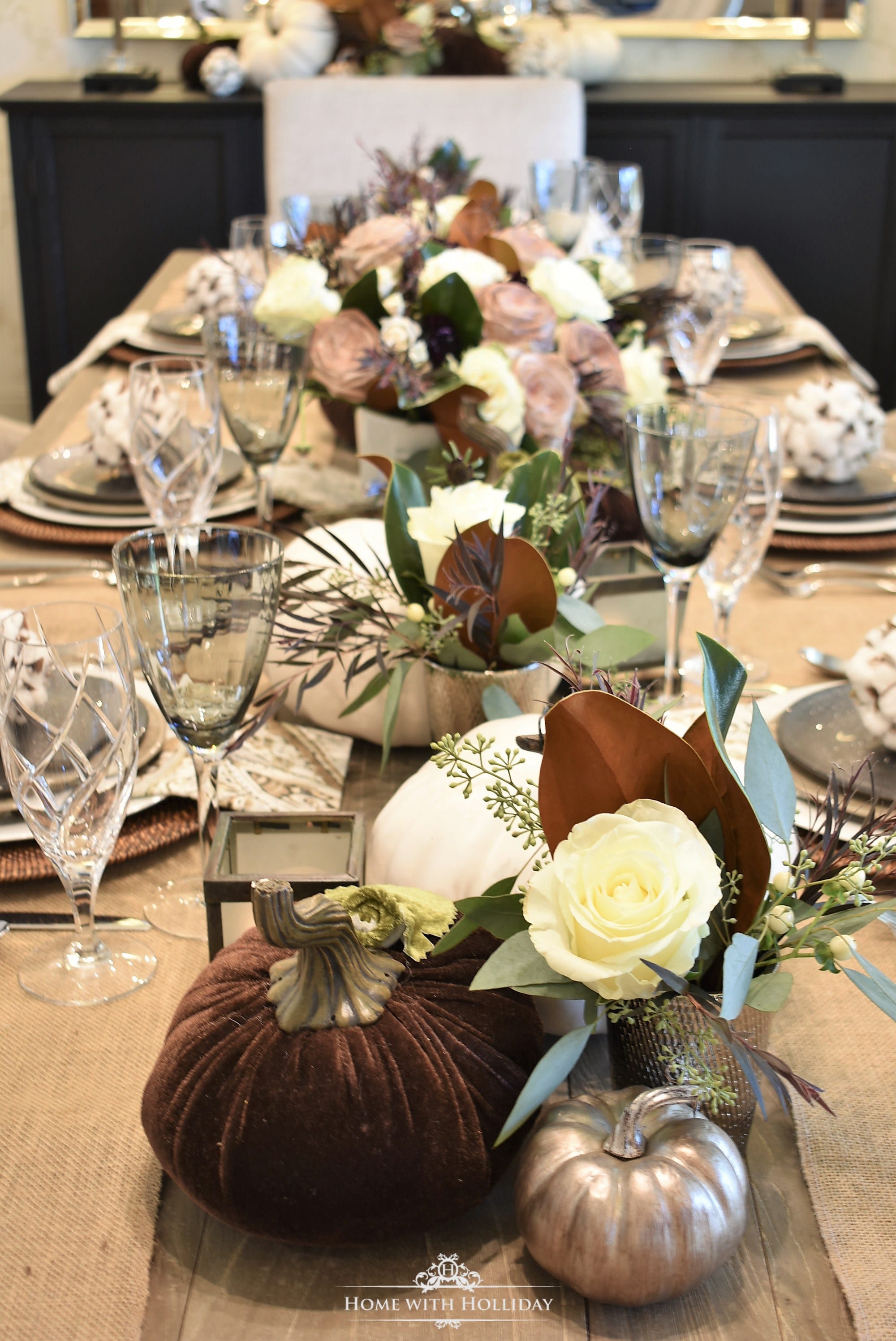 fall table setting fall tablescape fall decor entertaining ideas fall entertaining brown and white pumpkins