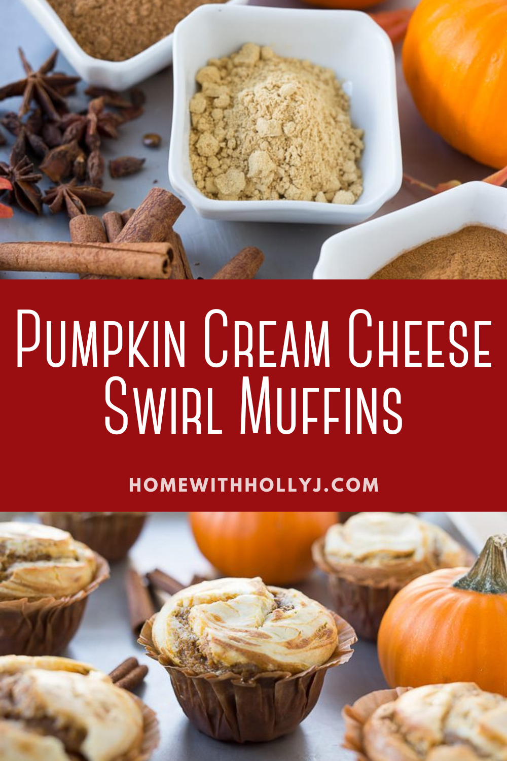 Pumpkin Cream Cheese Swirl Muffins