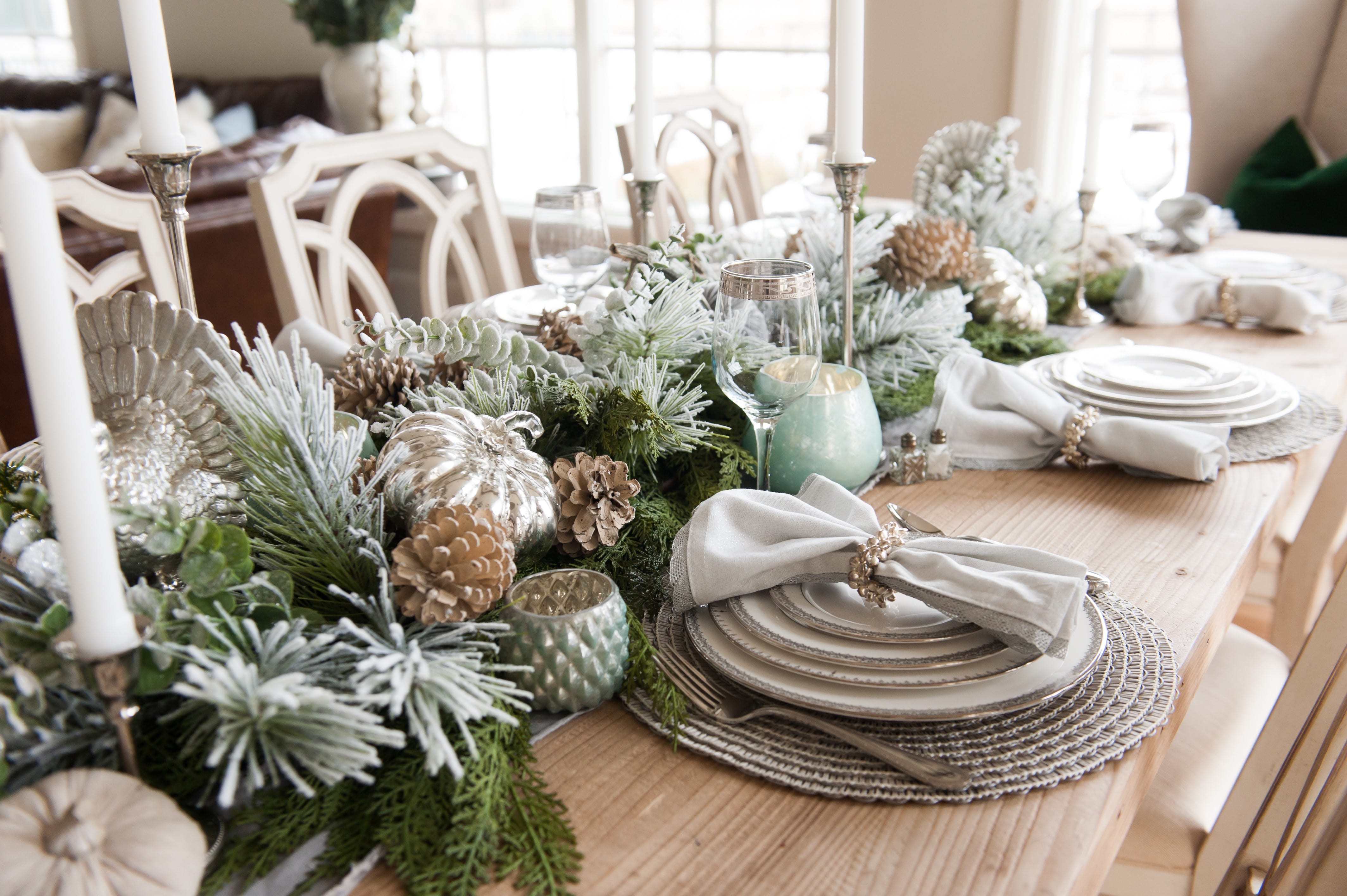 White and deals silver table