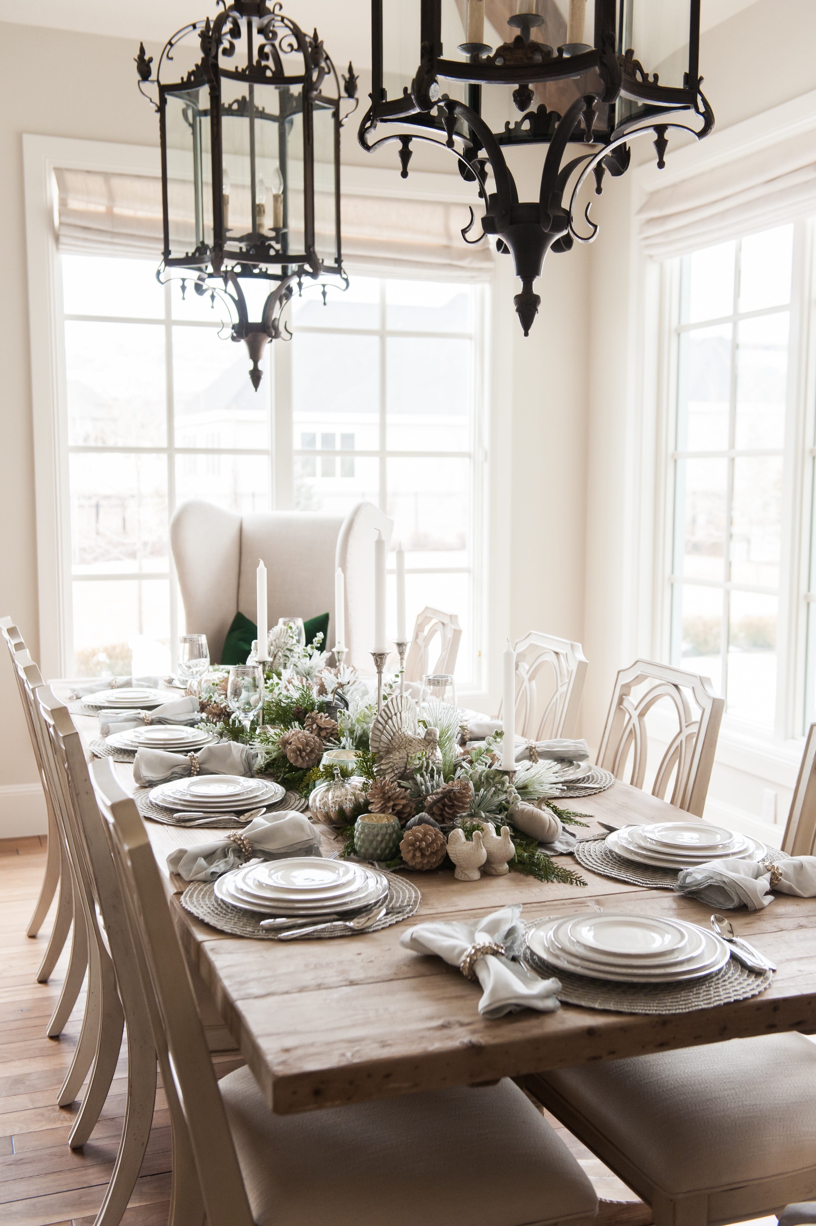 white and silver table