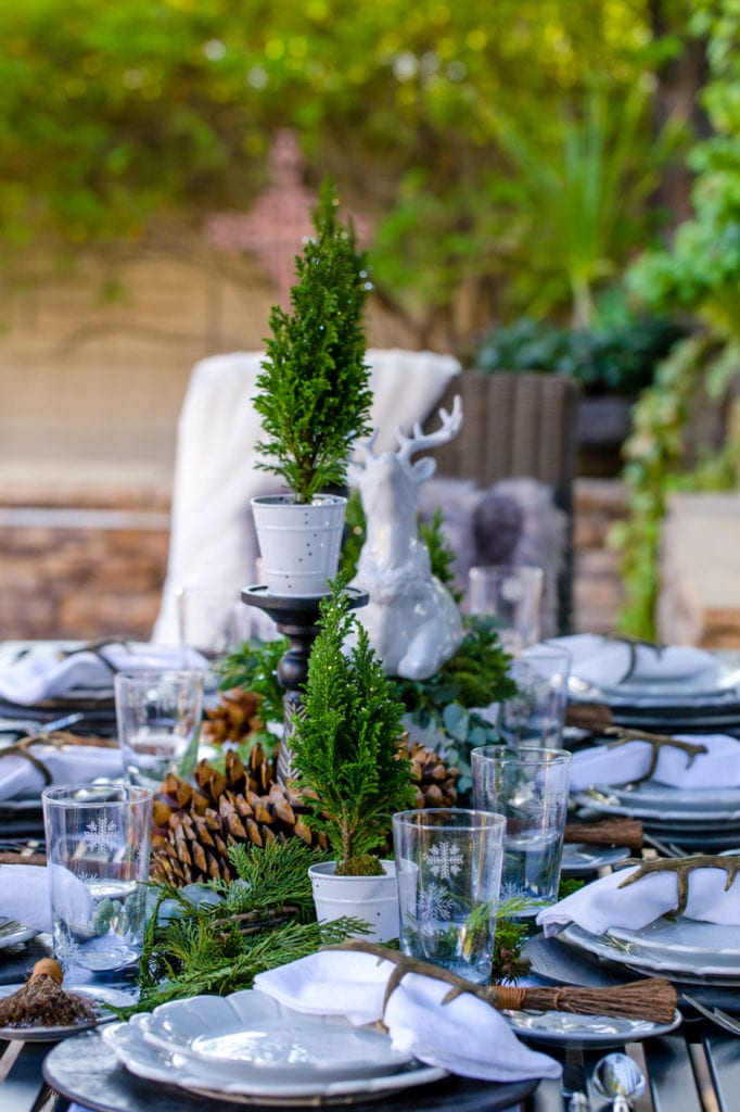 Winter White Snowflake Christmas Table Setting - Home with Holliday