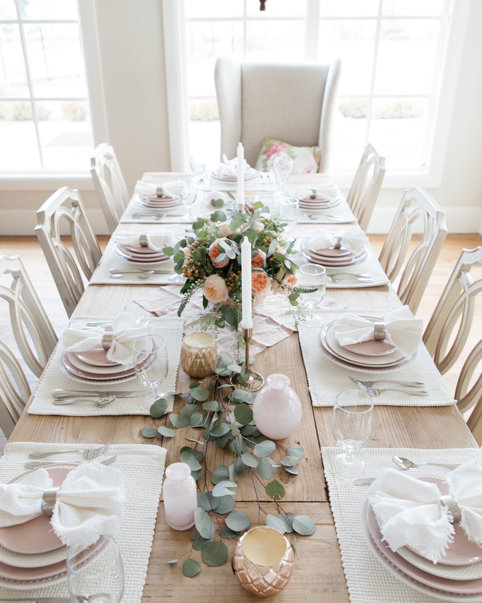 Pink And White Valentines Tablescape | Valentines Day Dinner