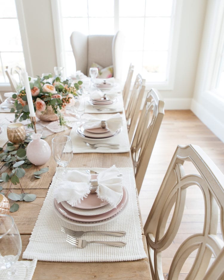 Pink And White Valentines Tablescape | Valentines Day Dinner