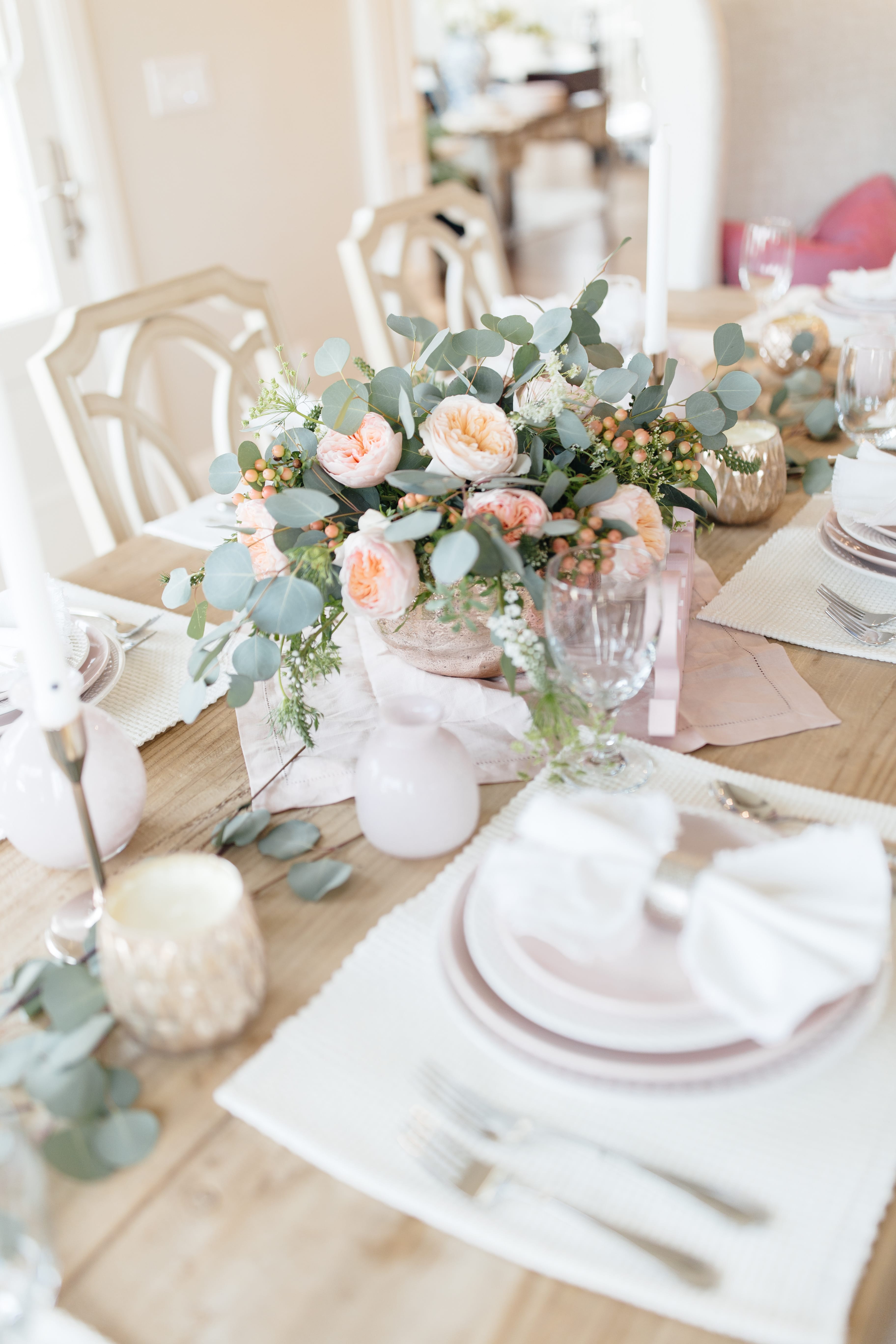 pink valentines tablescape pink table setting place setting dinner table dinner ware pink flowers valentines day table setting