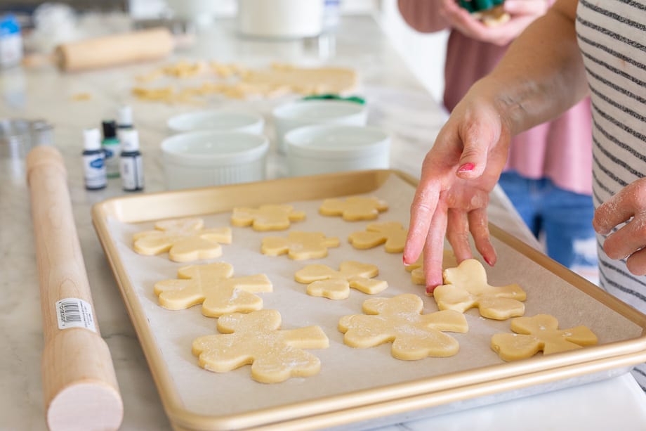 shamrock sugar cookies sugar cookie recipe baking frosting st. patricks day saint patrick's day celebration green cookies 