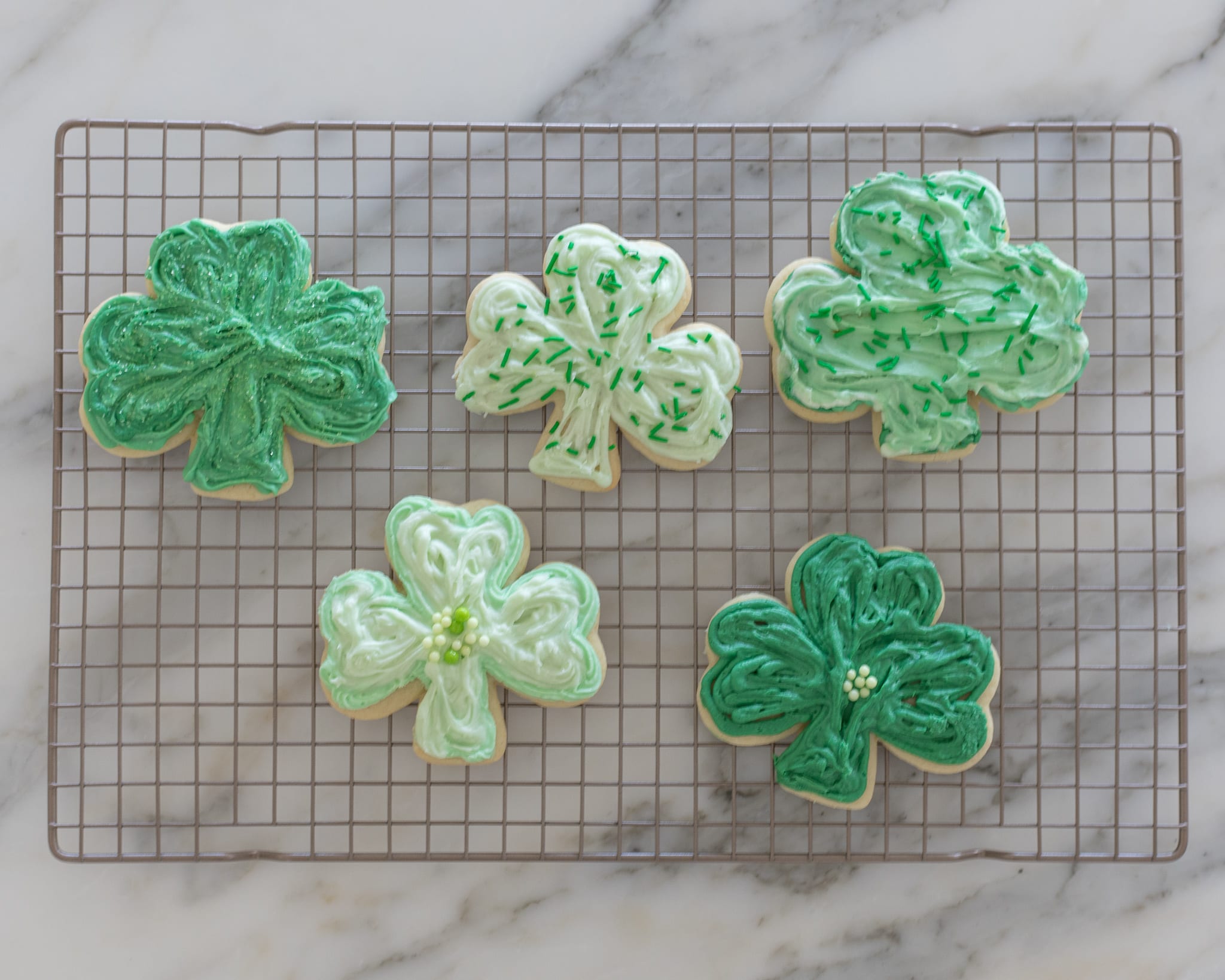 shamrock sugar cookies sugar cookie recipe baking frosting st. patricks day saint patrick's day celebration green cookies 