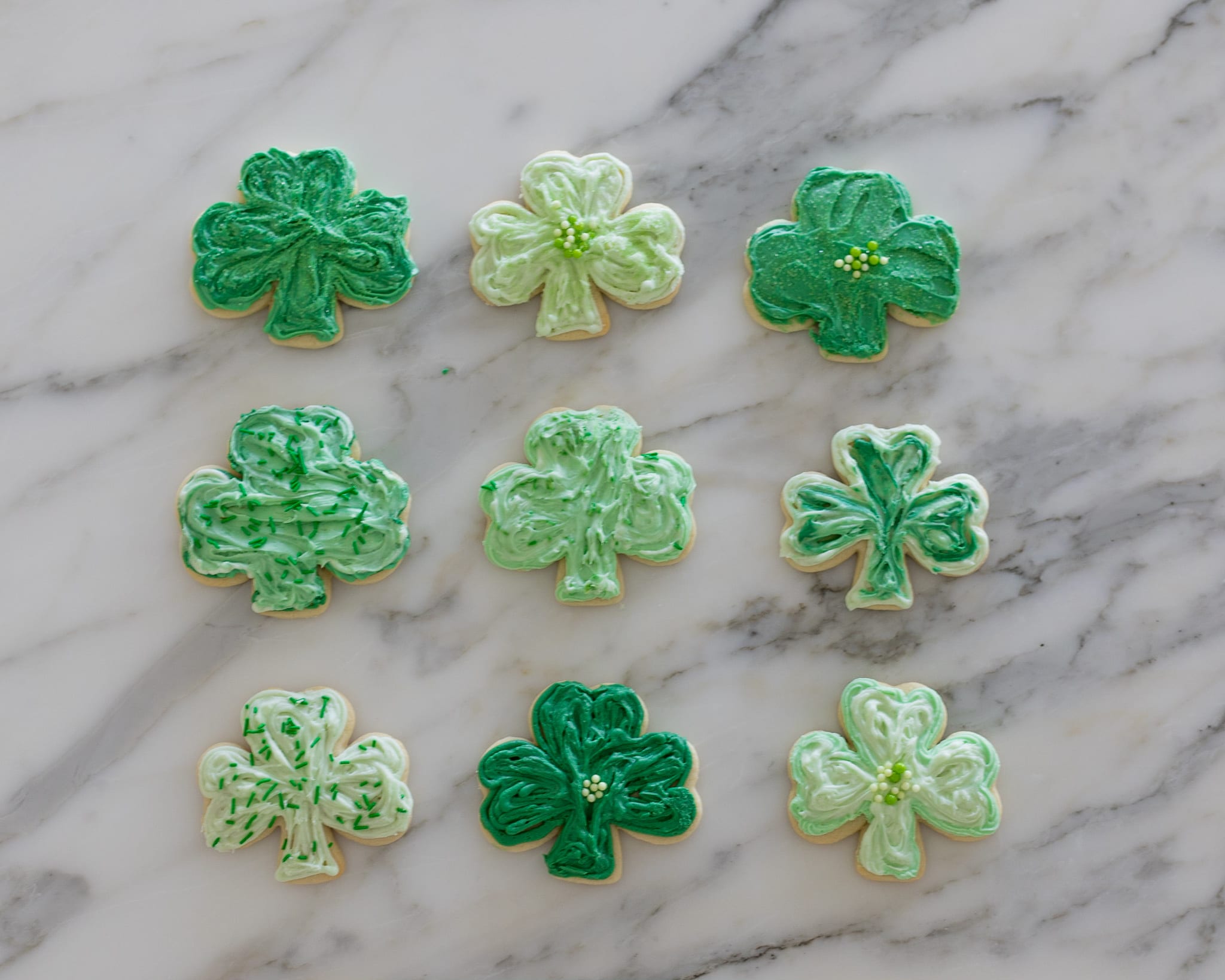 shamrock sugar cookies sugar cookie recipe baking frosting st. patricks day saint patrick's day celebration green cookies 