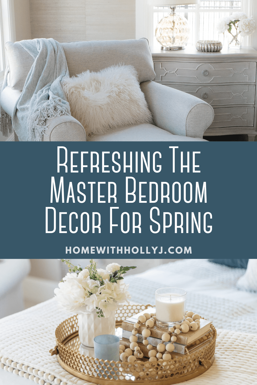 Refreshing the master bedroom for Spring can be a nice way to update your bedroom without spending a lot of money or time.