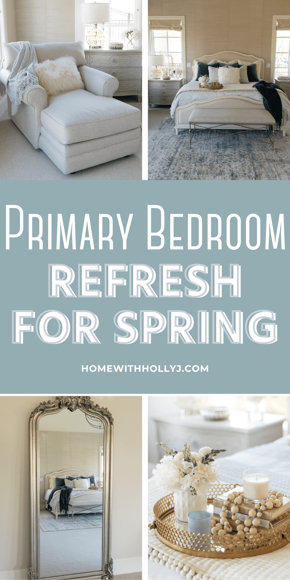 Refreshing the master bedroom for Spring can be a nice way to update your bedroom without spending a lot of money or time.