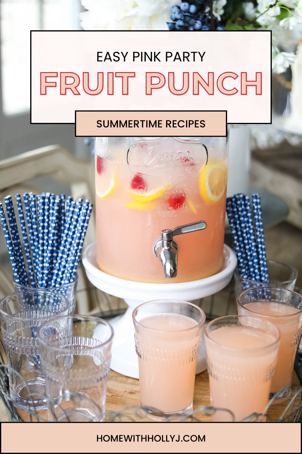 Pink Party Punch perfect for any holiday gathering.It's refreshing and packs a punch. Your guests will love this delicious drink!