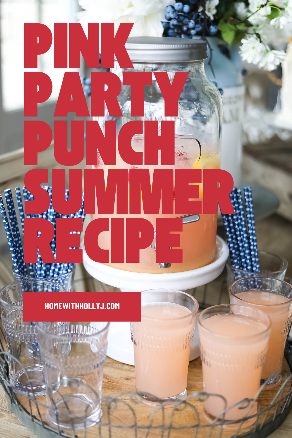 Pink Party Punch perfect for any holiday gathering.It's refreshing and packs a punch. Your guests will love this delicious drink!