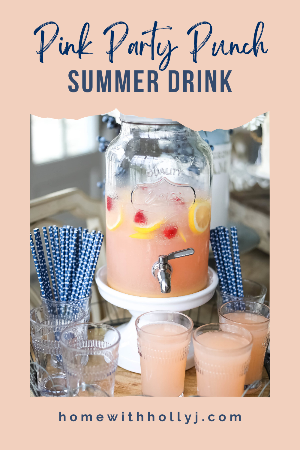 Pink Party Punch perfect for any holiday gathering.It's refreshing and packs a punch. Your guests will love this delicious drink!