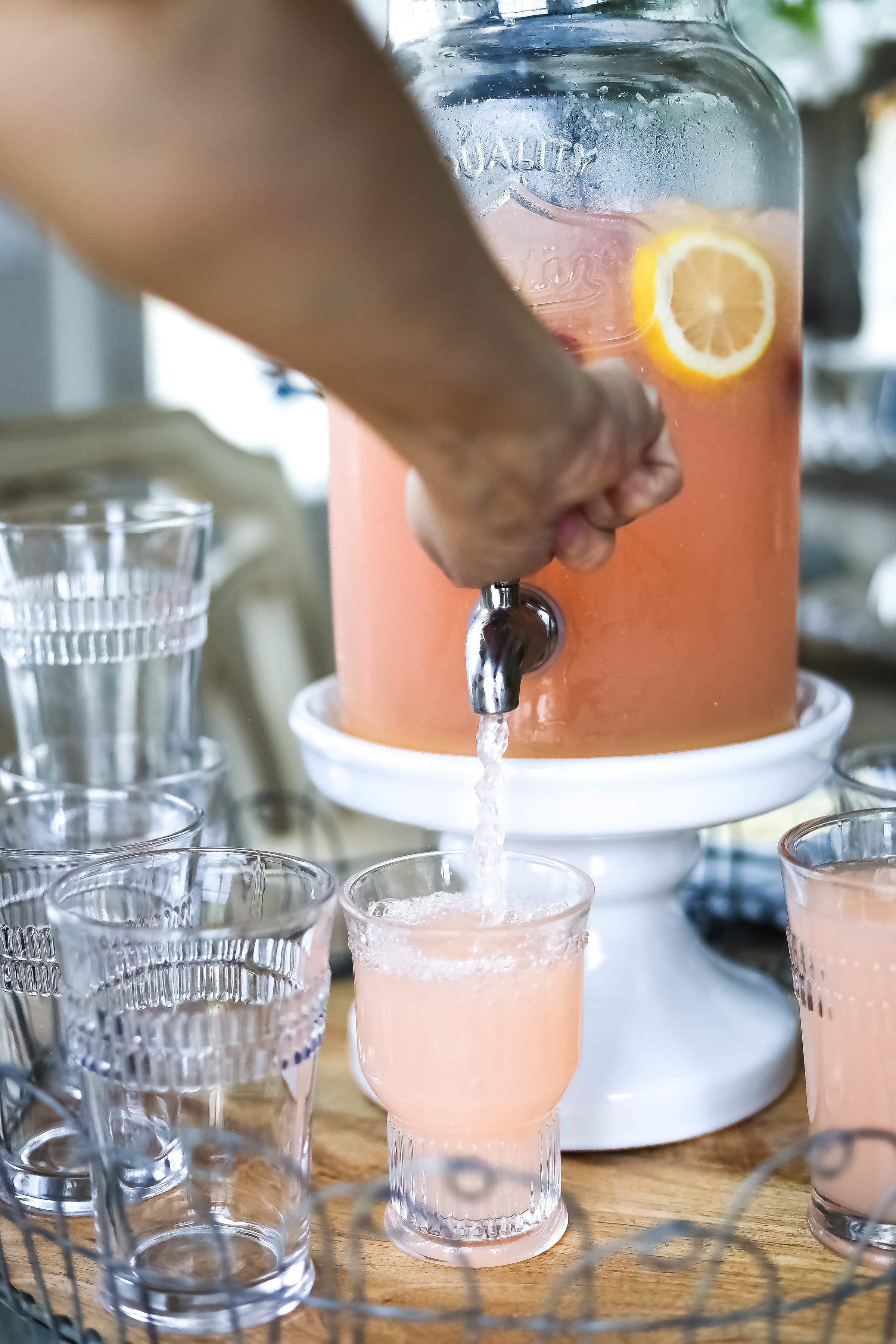 Pink Party Punch, summertime party drink, pink poolside party drinks, mocktail, punch, punch recipe, pink party punch recipe, drinks