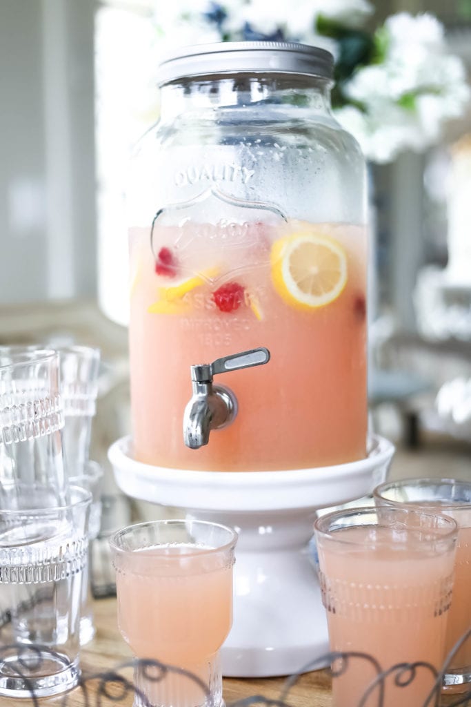 Pink Party Punch, summertime party drink, pink poolside party drinks, mocktail, punch, punch recipe, pink party punch recipe, drinks