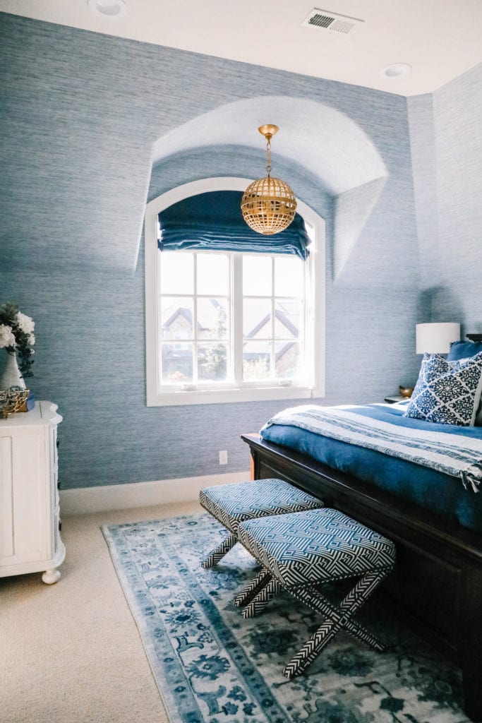blue decor guest bedroom