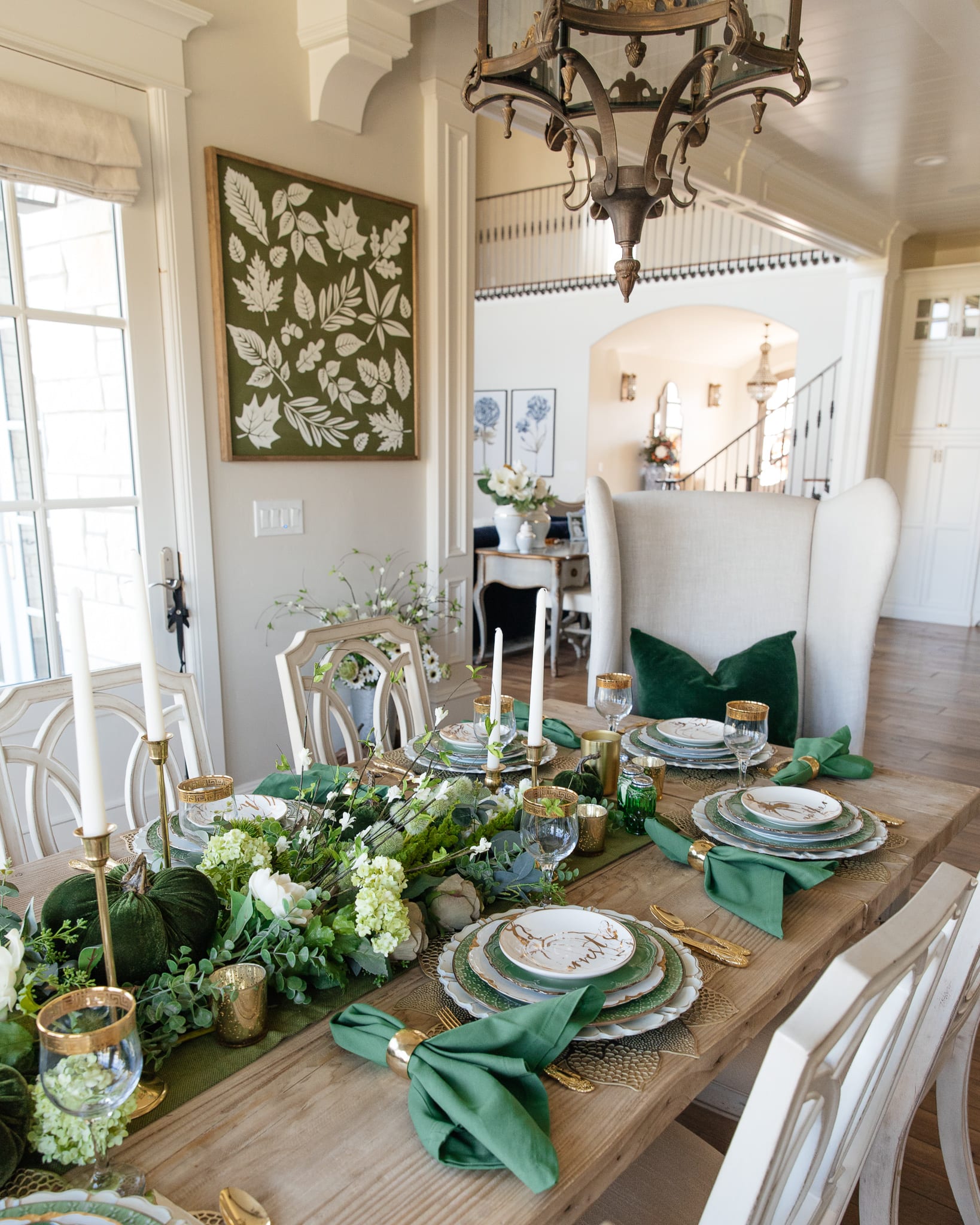 centerpiece garland made with faux flowers