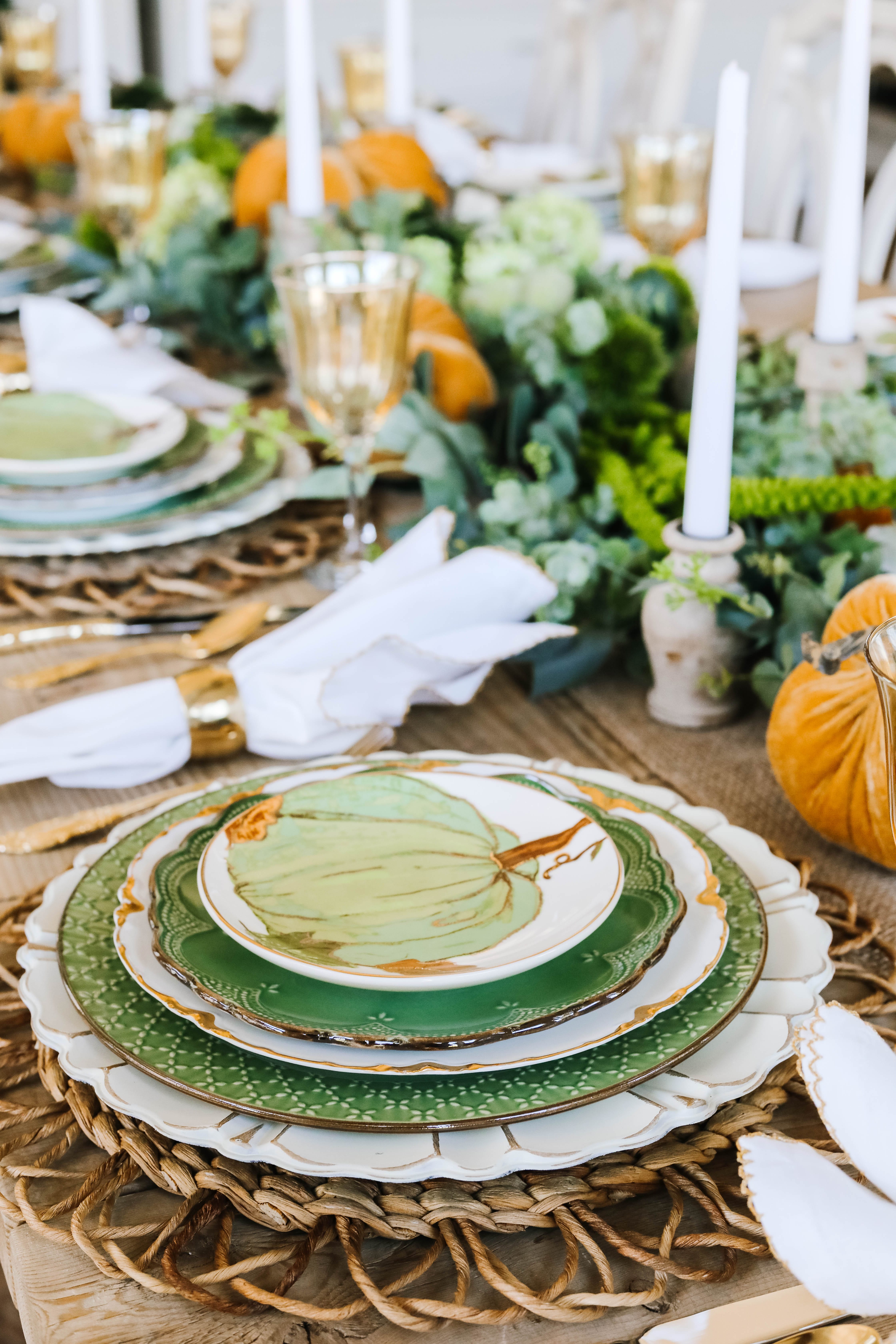 green pumpkin plates