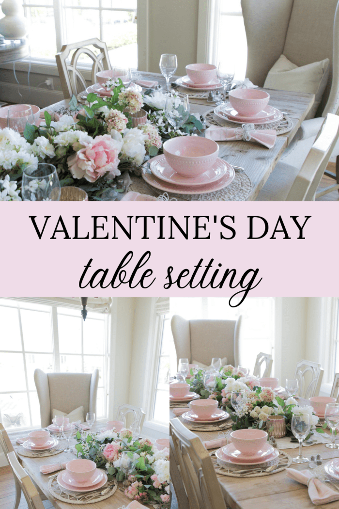 Valentines Day Tablescape | Pink And White Table Setting