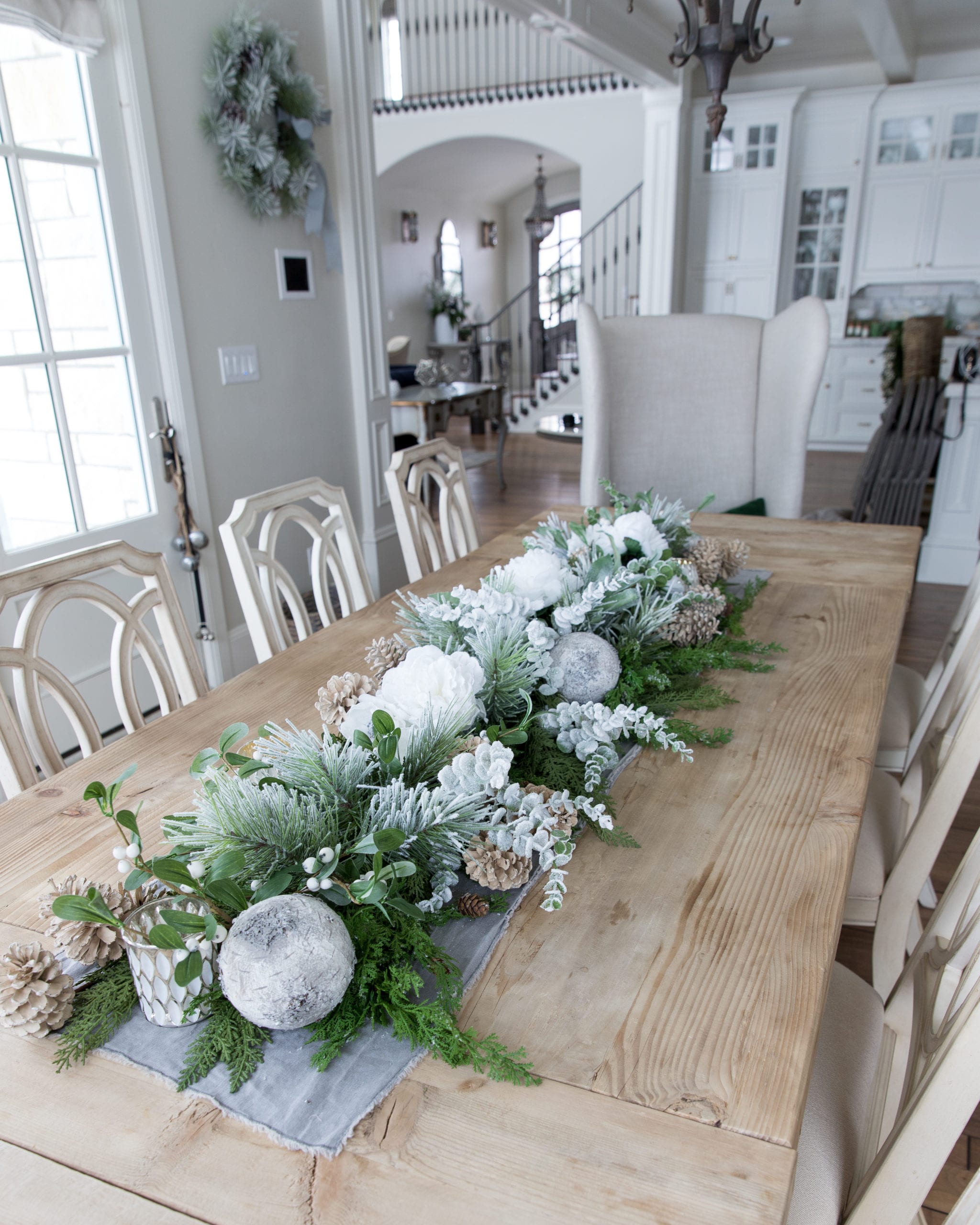 winter garland centerpiece