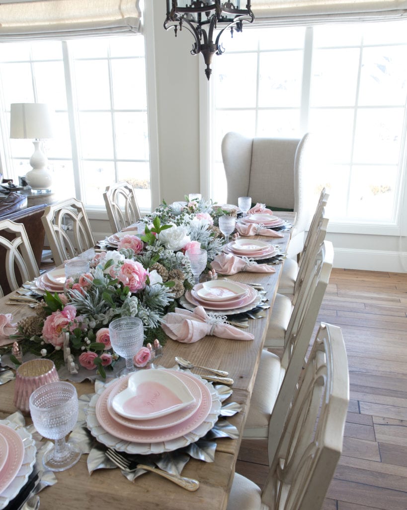 Neutral Vs. Color Valentine's Table Decor