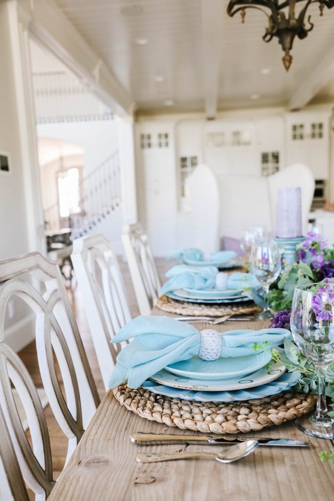 teal tablescape