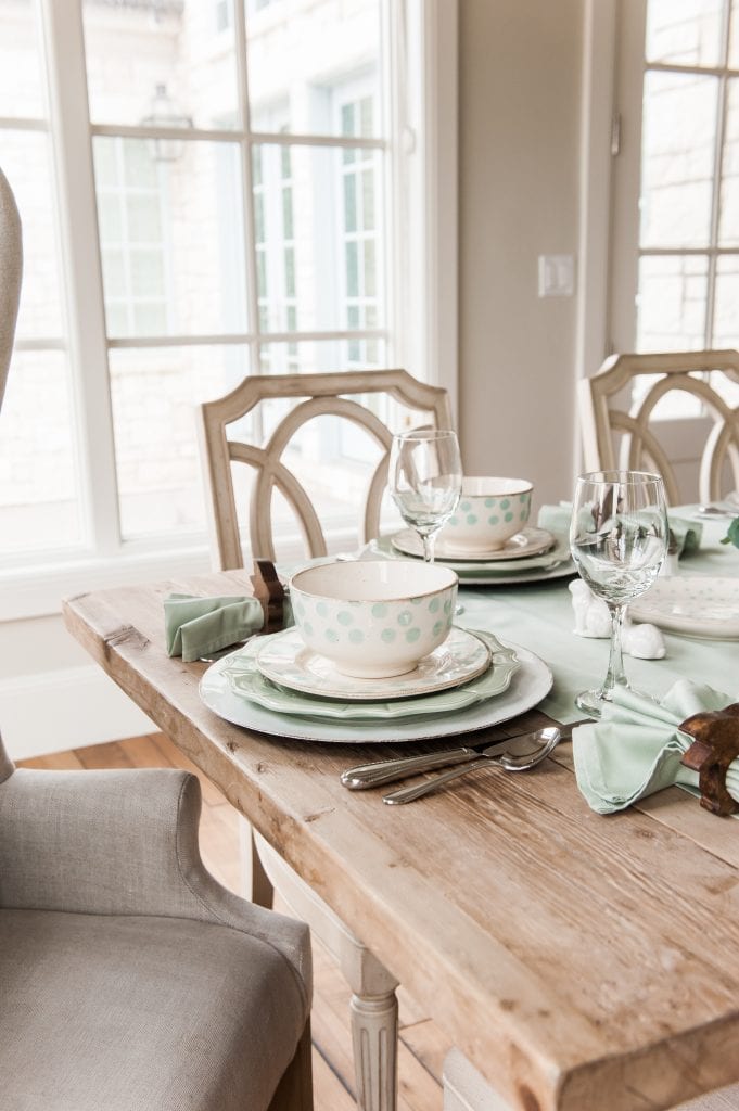 mint green dinnerware