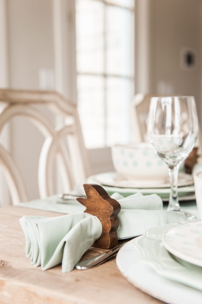 wooden bunny napkin ring