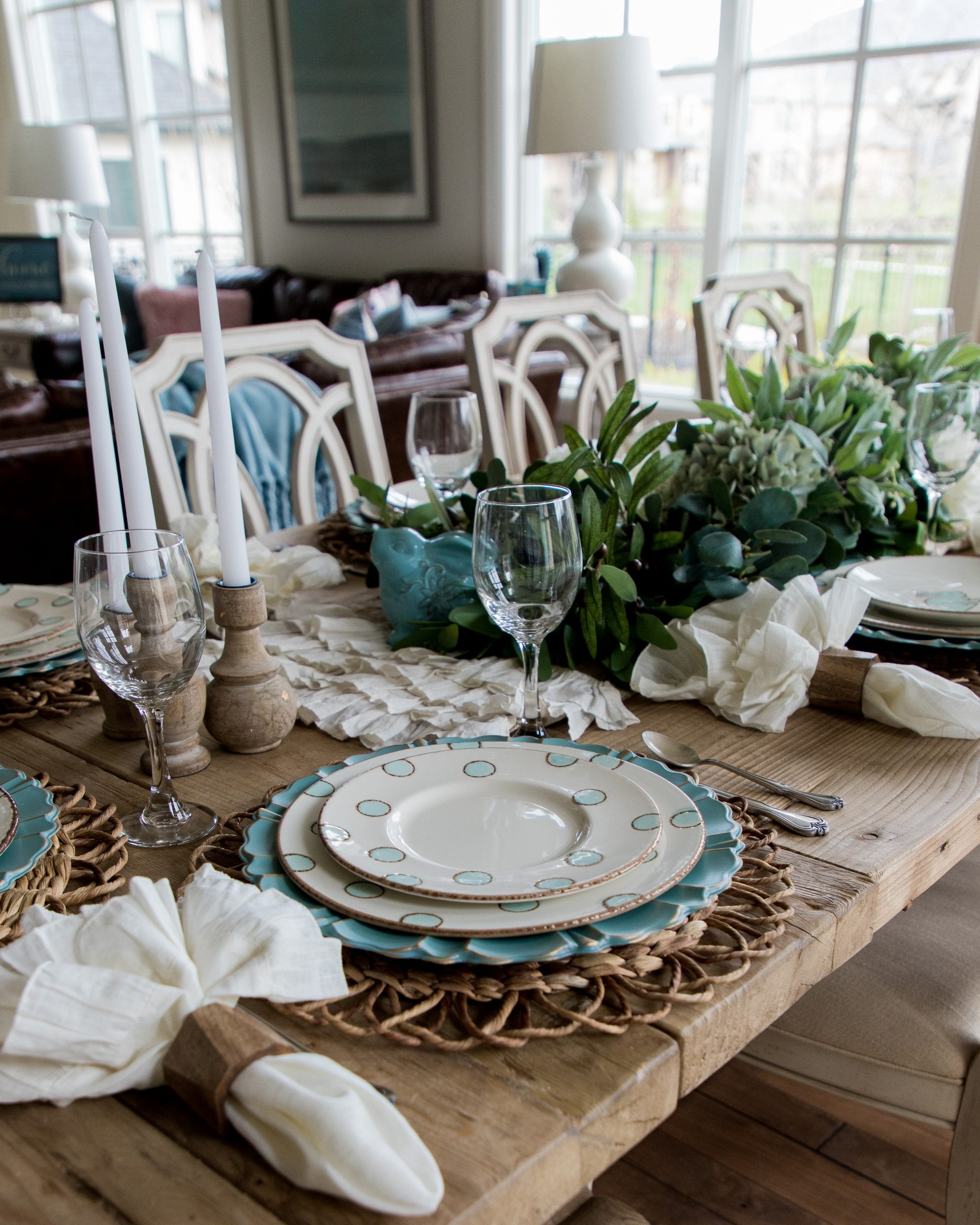 Blue Easter Tablescape 