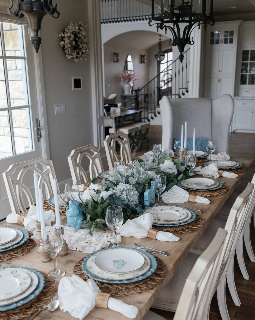 robins egg blue easter tablescape