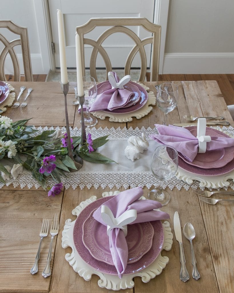 lavender easter tablesetting