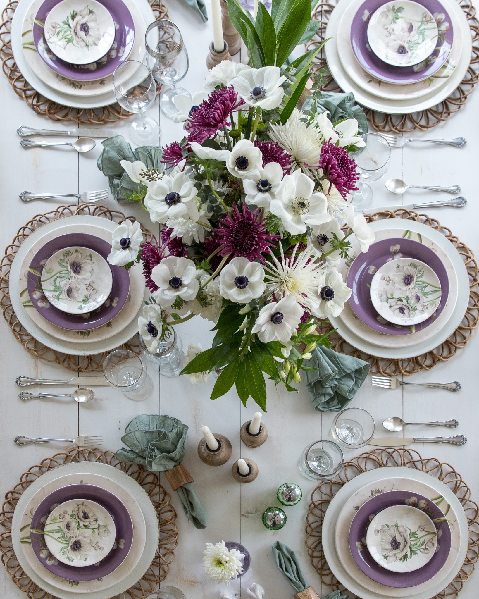 Lavender and White Easter Tablescape - Home With Holly J