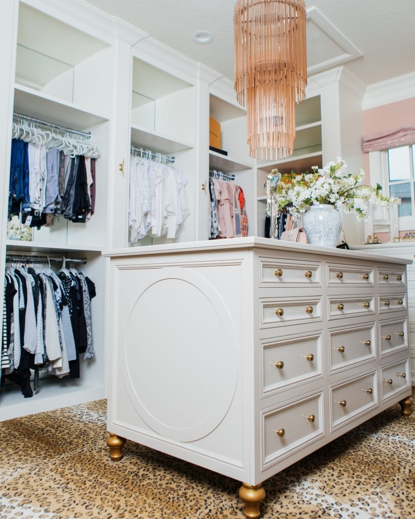 closet island dresser with glass top