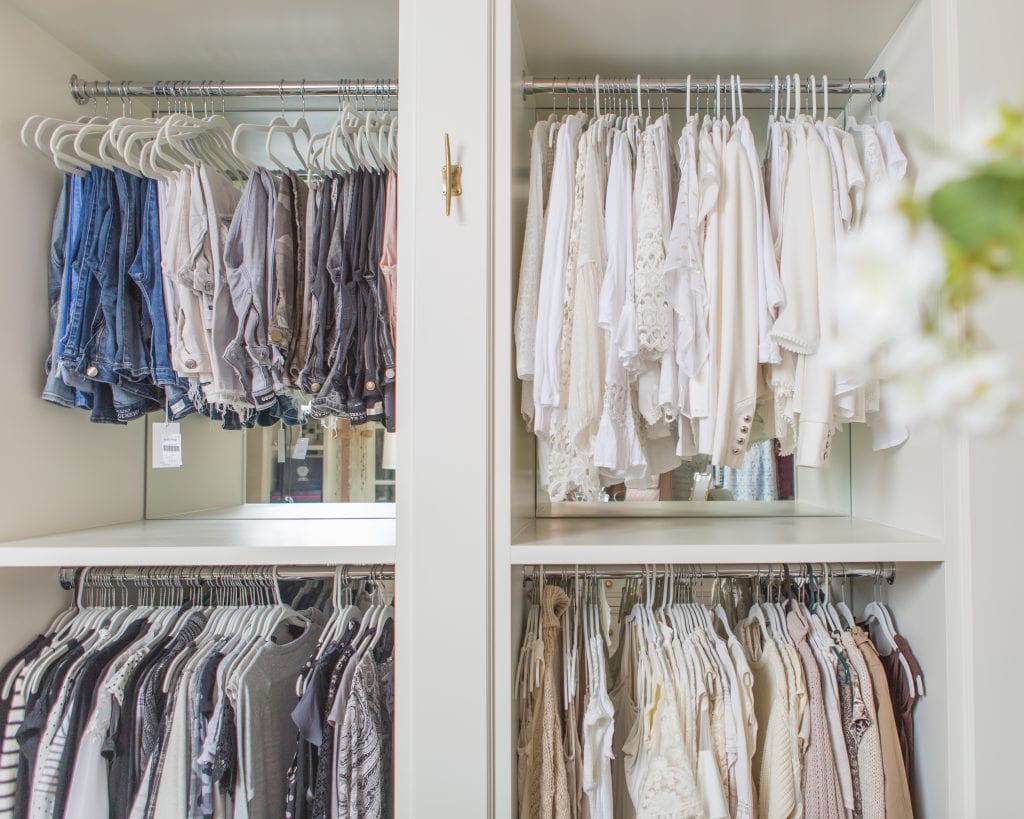 hanging space closet storage