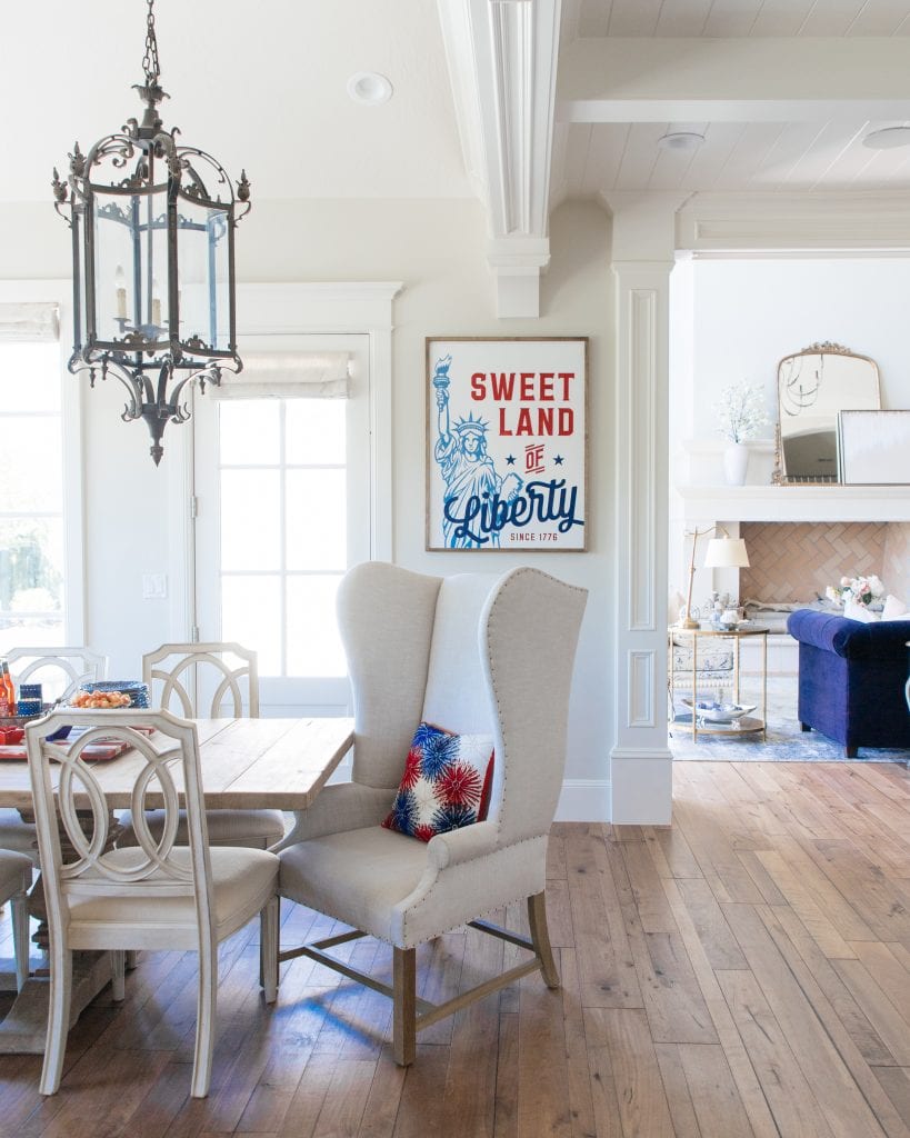 patriotic home decor ideas dining room