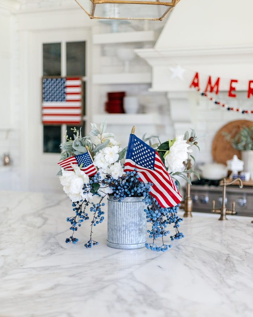 patriotic home decor ideas flower arrangement