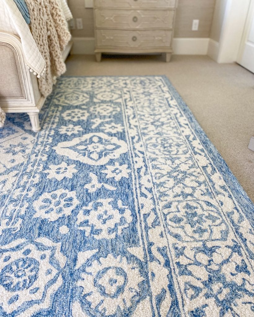 French blue rug master bedroom 