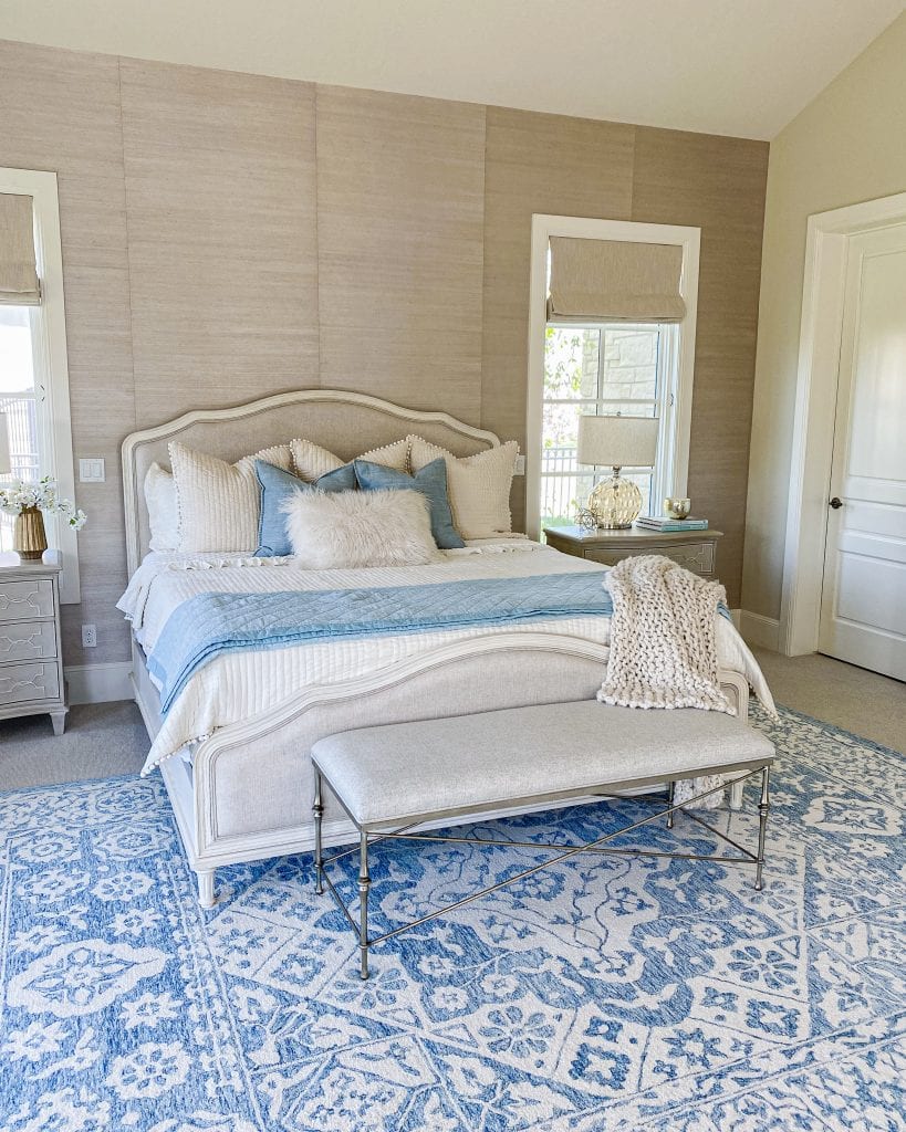 master bedroom French country blue decor