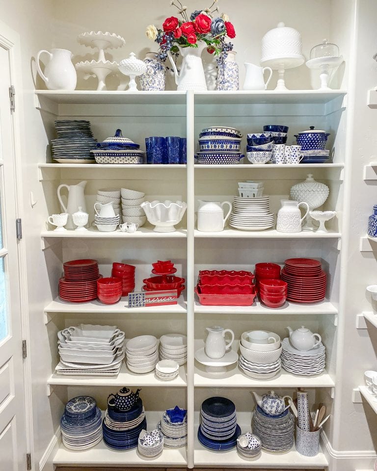 patriotic dish pantry organization