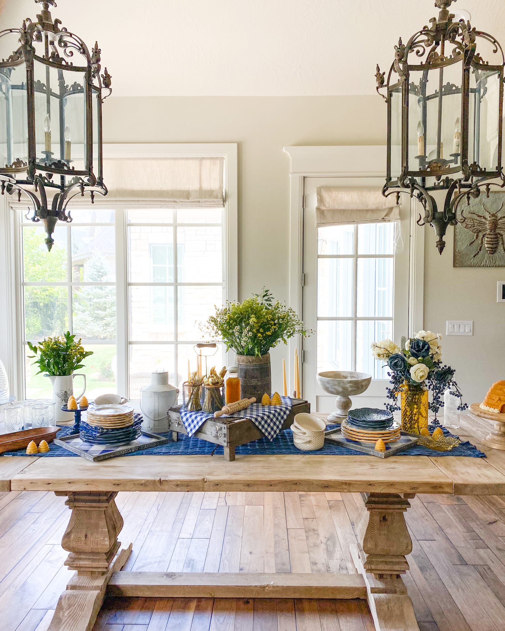 Bee themed party tablescape decor